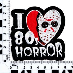 Friday The 13th Fabric Furniture Iron on Patch I ❤ 80's Horror Jason Voorhees